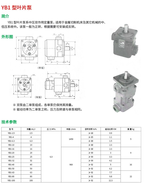 YB1型葉片泵